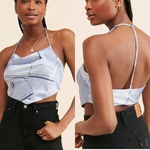 UO 4th & Reckless Simone Blue Printed Top Sleeveless XL